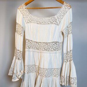 Free People Crochet Lace Mini Dress in Small